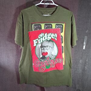 A Christmas Story Oh Fudge! Faux Distressed Khaki Funny Graphic Tee G L